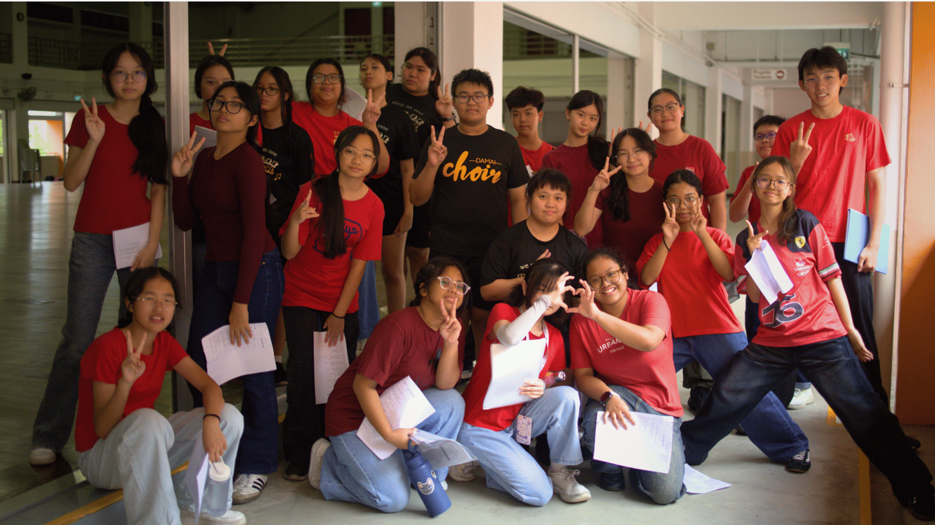 Choir huddle before CNY Concert performance